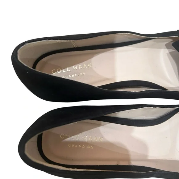 Cole Haan grand OS Black Suede Block Heel slip on loafer round toe 8.5 - Picture 9 of 10